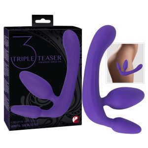 Triple Strapless Strap-on Dildo (violet)