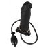 You2Toys - Piepūšams Strap-On - dobs, silikona dildo (melns) 