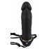 You2Toys - Piepūšams Strap-On - dobs, silikona dildo (melns) 