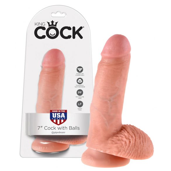 King Cock 7 sēklinieks dildo (18 cm) - dabīgs 