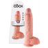 King Cock 10 sēklinieku liels dildo (25 cm) - naturāls 