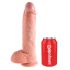 King Cock 10 sēklinieku liels dildo (25 cm) - naturāls 