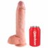 King Cock 10 sēklinieku liels dildo (25 cm) - naturāls 