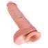 King Cock 10 sēklinieku liels dildo (25 cm) - naturāls 