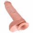 King Cock 10 sēklinieku liels dildo (25 cm) - naturāls 