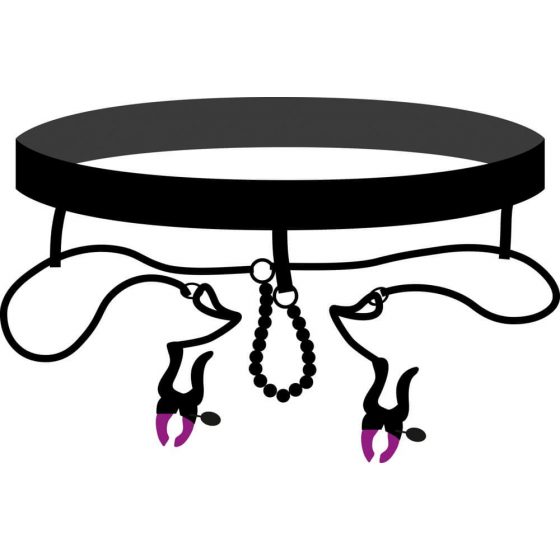 Bad Kitty - kaunumaizkliedējklipši ar apakšbiksēm - violets-melns (S-L)
