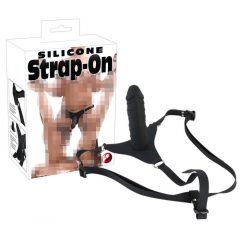 You2Toys - Silikona Strap-On - uzliekamais dildo (melns)