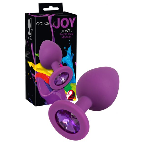 Colorful JOY - silikoonist anaaldildo - keskmine (lilla)