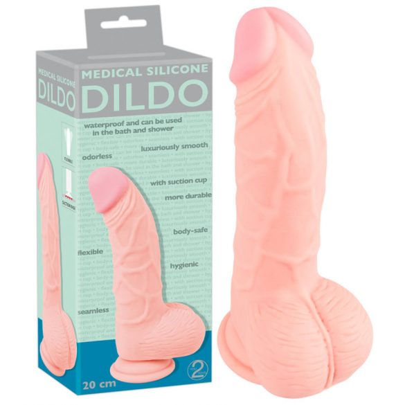 Medical - medicīniskais silikona dildo (20cm) - dabīgs 