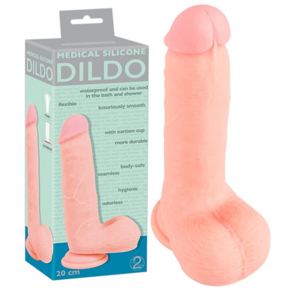 Medical - taisns medicīniskais silikona dildo (20cm) - dabīgs 