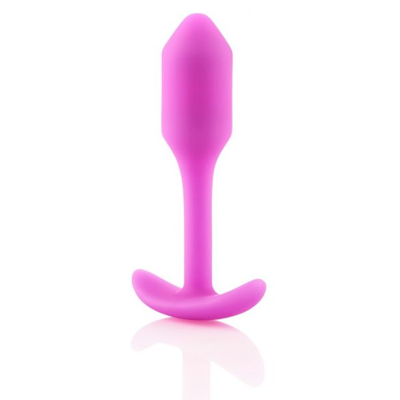 b-vibe Snug Plug 1 - anālais dildo ar iekšējo svaru (55g) - rozā 