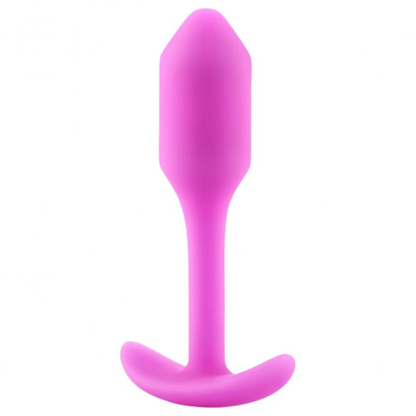 b-vibe Snug Plug 1 - anālais dildo ar iekšējo svaru (55g) - rozā 