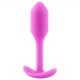 b-vibe Snug Plug 1 - anālais dildo ar iekšējo svaru (55g) - rozā 