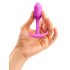 b-vibe Snug Plug 1 - anālais dildo ar iekšējo svaru (55g) - rozā 