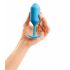 b-vibe Snug Plug 3 - dubultais lodīšu anālais dildo (180g) - zils 