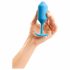 b-vibe Snug Plug 3 - dubultais lodīšu anālais dildo (180g) - zils 