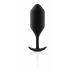 b-vibe Snug Plug 4 - dubultais lodveida anālais dildo (257g) - melns 