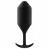 b-vibe Snug Plug 4 - dubultais lodveida anālais dildo (257g) - melns 