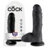 King Cock 8  sēklinieku dildo (20 cm) - melns