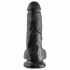 King Cock 8  sēklinieku dildo (20 cm) - melns