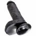 King Cock 8  sēklinieku dildo (20 cm) - melns