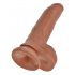 King Cock 9 sēklinieku dildo (23 cm) - brūns