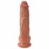 Karalis Gailis 10 sēklinieku liels dildo (25 cm) - brūns 