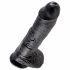 King Cock 10 sēklu dildo (25 cm) - melns