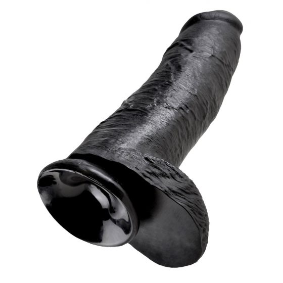 King Cock 12 ar meln laimveida dildo ar sēkliniekiem (30 cm)