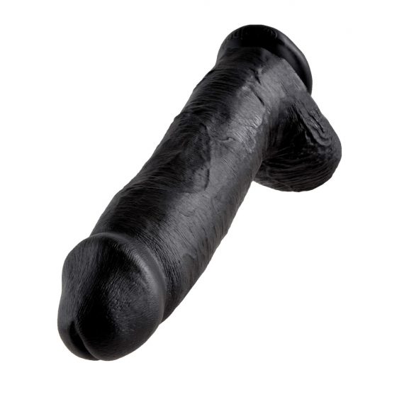 King Cock 12 ar meln laimveida dildo ar sēkliniekiem (30 cm)