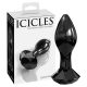 Icicles Nr. 78 - koniskas stikla anālais dildo (melns) 