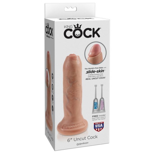 King Cock 6 Prepuces - reālistisks dildo (15 cm) - dabīgs 