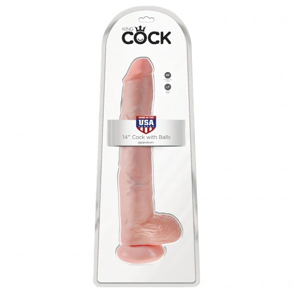 King Cock 14 sēklinieks liels dildo (35cm) - dabīgs 