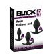 Black Velvet - silikona anālās dildo komplekts (3 daļas) - melns