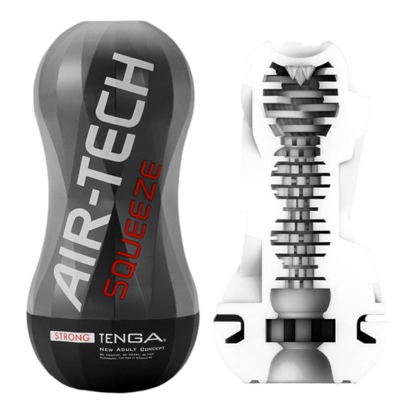 TENGA Air-Tech Squeeze Strong - vīriešu masturbators, kas imitē orālo seksu (melns)