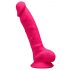 Silexd 7 - formējams, ar piesūcekni, ar sēkliniekiem dildo - 17,5cm (rozā) 