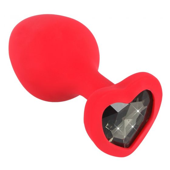 You2Toys Plug M - must kivi südametega anaal dildo - keskmine (punane)