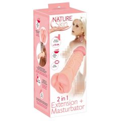   Nature Skin - 2in1 mākslīgā vagīna un dzimumlocekļa piedurkne (dabīga)