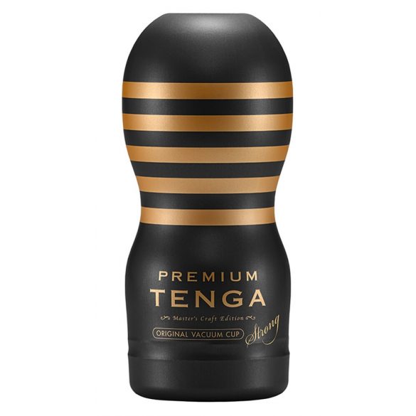 TENGA Premium Strong - vienreizlietojams masturbators (melns) 