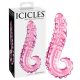 Icicles Nr. 24 - rievota stikla dildo (rozā) 