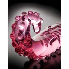 Icicles Nr. 24 - rievota stikla dildo mēle (rozā)