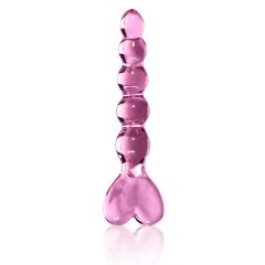   Icicles Nr. 43 - krelles, sirds formas stikla dildo (rozā)""