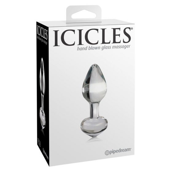 Icicles No. 44 - kooniline klaasist anaaldildo (läbipaistev)