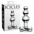 Icicles Nr. 47 - trīskārša pērlīšu, stikla anālais dildo (caurspīdīgs) 