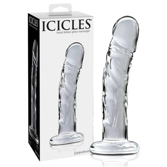 Icicles No. 62 - dzimumlocekļa stikla dildo (caurspīdīgs) 