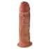 King Cock 10 - liels piesūcekņa dildo (25 cm) - tumši dabīgs 