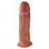 King Cock 10 - liels piesūcekņa dildo (25 cm) - tumšs naturāls