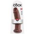 King Cock 10 - liels piesūcekņa dildo (25 cm) - brūns