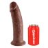 King Cock 10 - liela piesūcekņu dildo (25cm) - brūna 