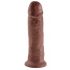 King Cock 10 - liela piesūcekņu dildo (25cm) - brūna 